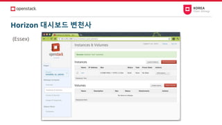 Horizon 대시보드 변천사
(Essex)
 