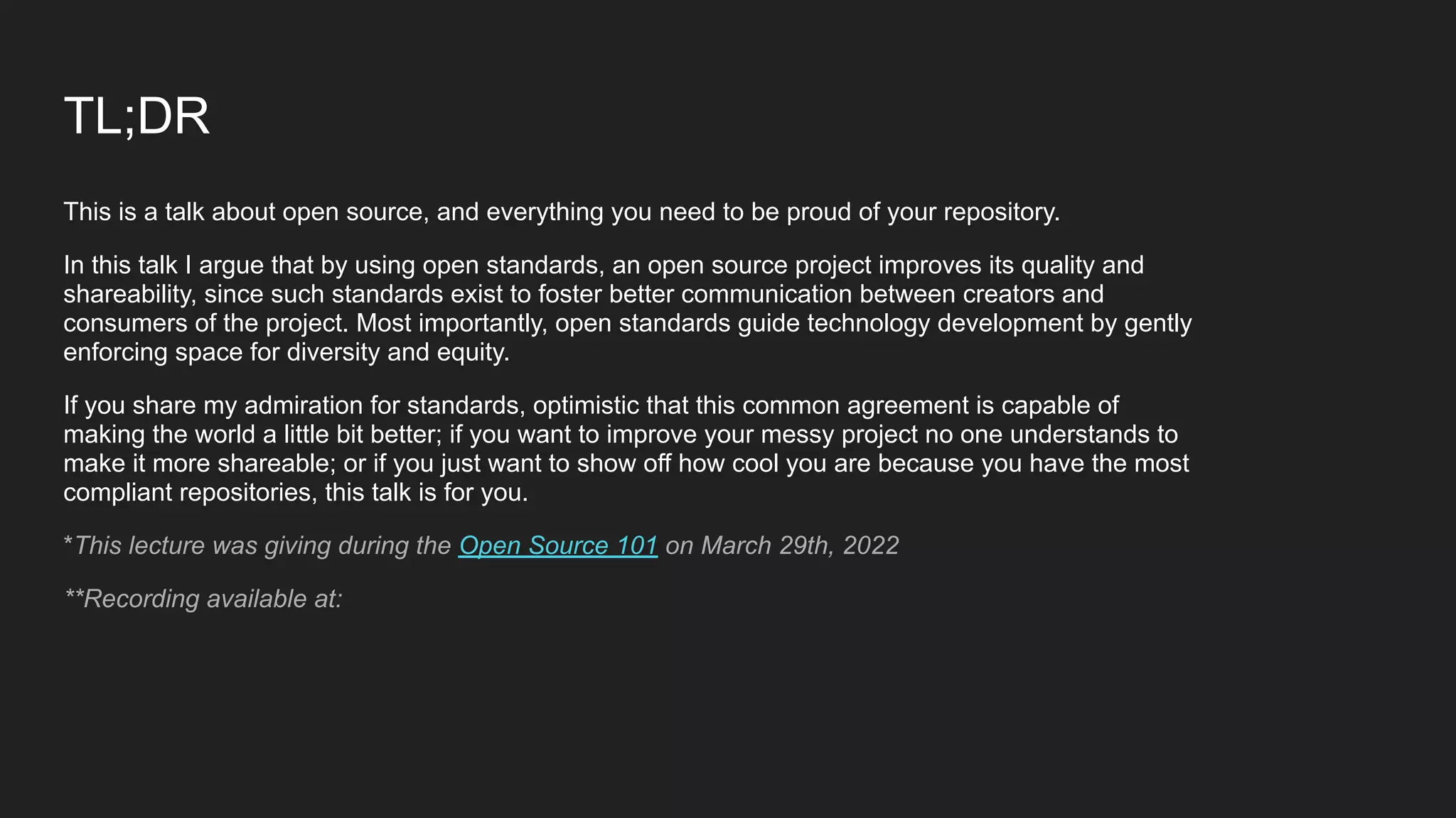 OPEN SOURCE STANDARDS: TOWARDS A MORE DIVERSE AND EQUAL INTERNET | PPT