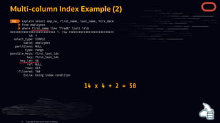 Multi-column Index Example (2)
14 x 4 + 2 = 58
Copyright @ 2022 Oracle and/or its affiliates.
75
 