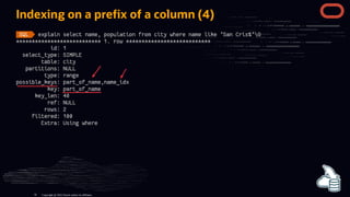 Indexing on a pre x of a column (4)
Copyright @ 2022 Oracle and/or its affiliates.
70
 
