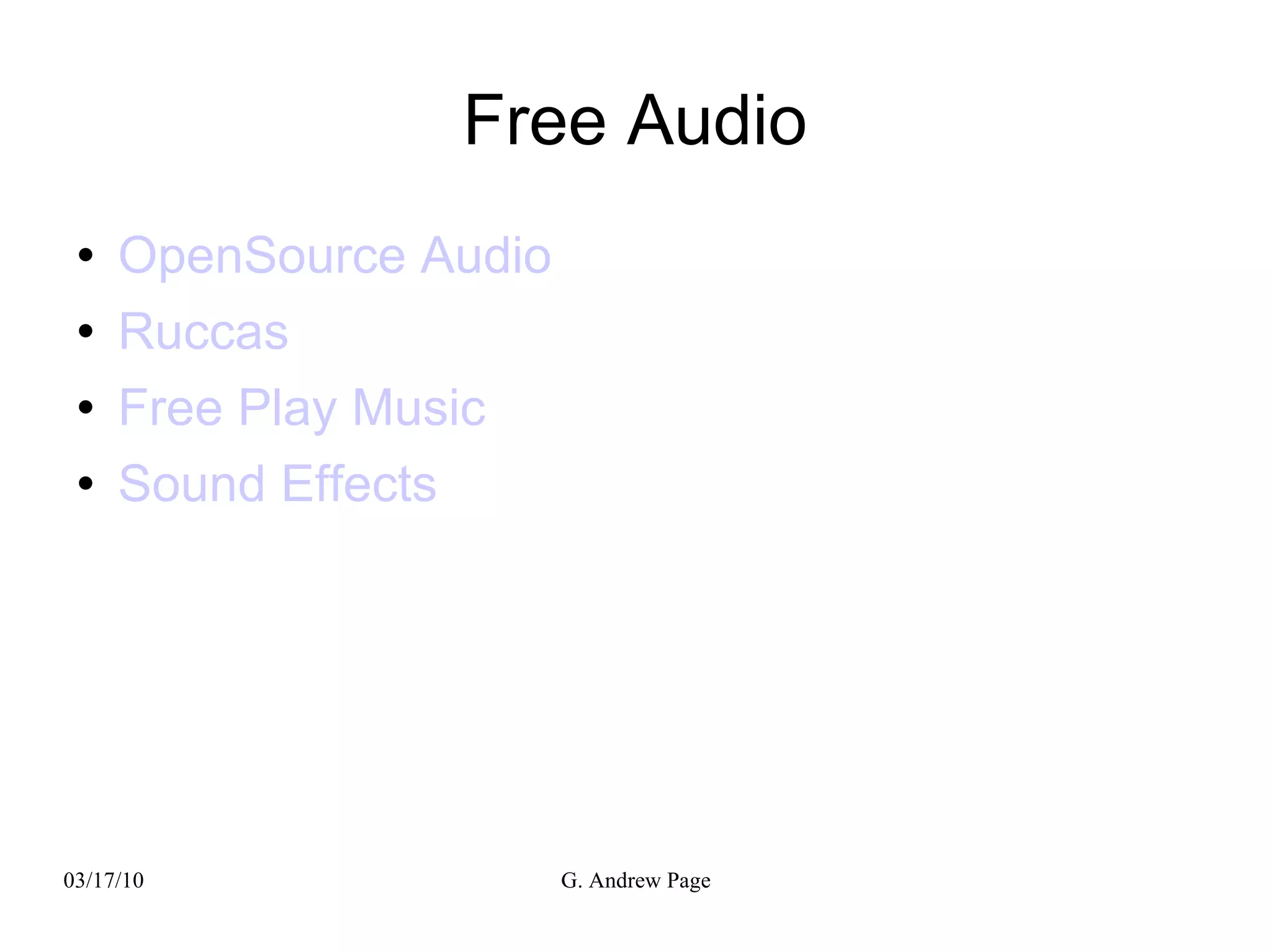 Free Audio OpenSource Audio Ruccas Free Play Music Sound Effects 