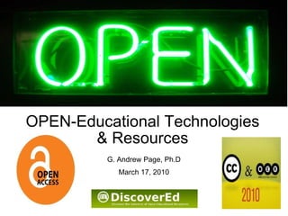 OPEN-Educational Technologies & Resources ,[object Object],[object Object]