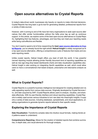 Open source alternatives to Crystal Reports - Helical Insight.docx