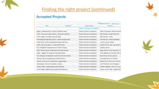 Finding the right project (continued)
 