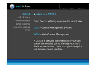 Open Source CMS 2009