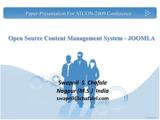 Open source Content Management System Joomla PPT by swapnil chafale | PPSX