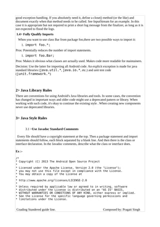 Android Open source coading guidel ine | PDF