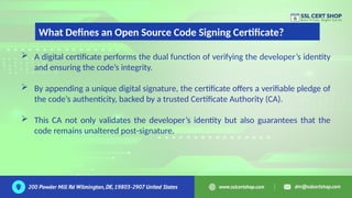 Open Source Code Signing Certificate Why Your Code Needs It | PPTX