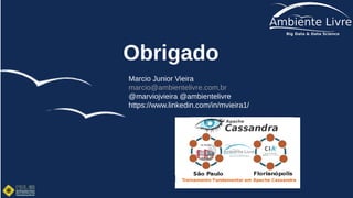 Obrigado
Marcio Junior Vieira
marcio@ambientelivre.com.br
@marviojvieira @ambientelivre
https://www.linkedin.com/in/mvieira1/
 