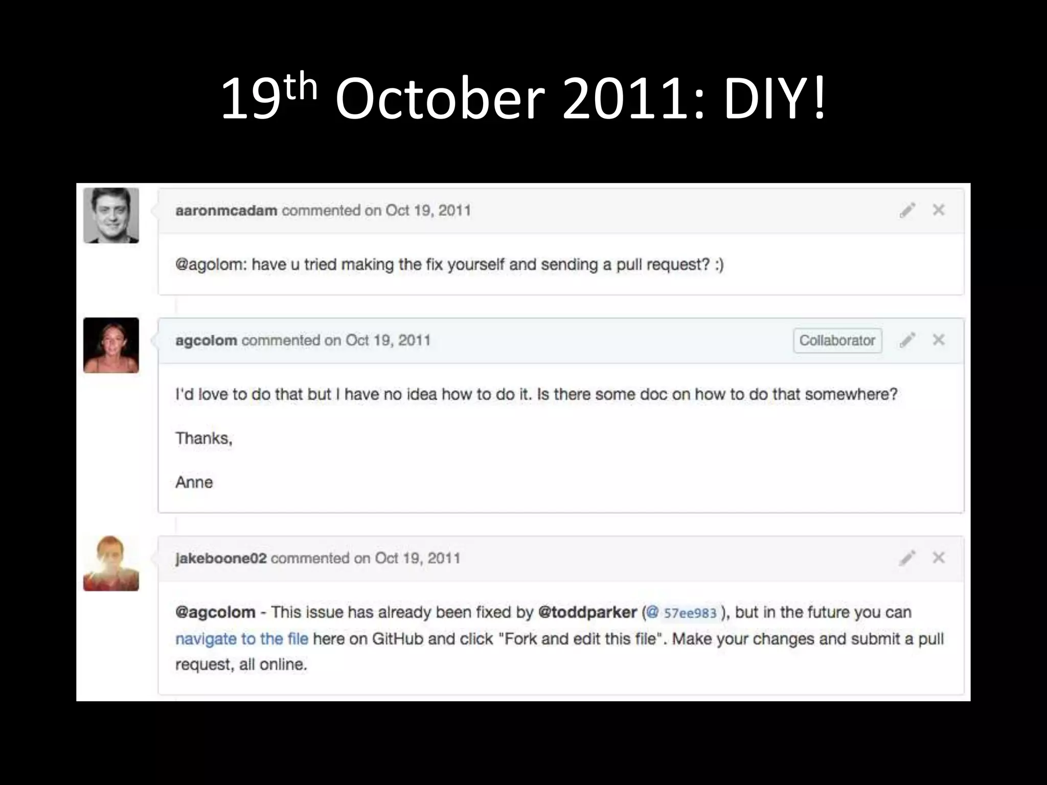 19th October 2011: DIY!
 