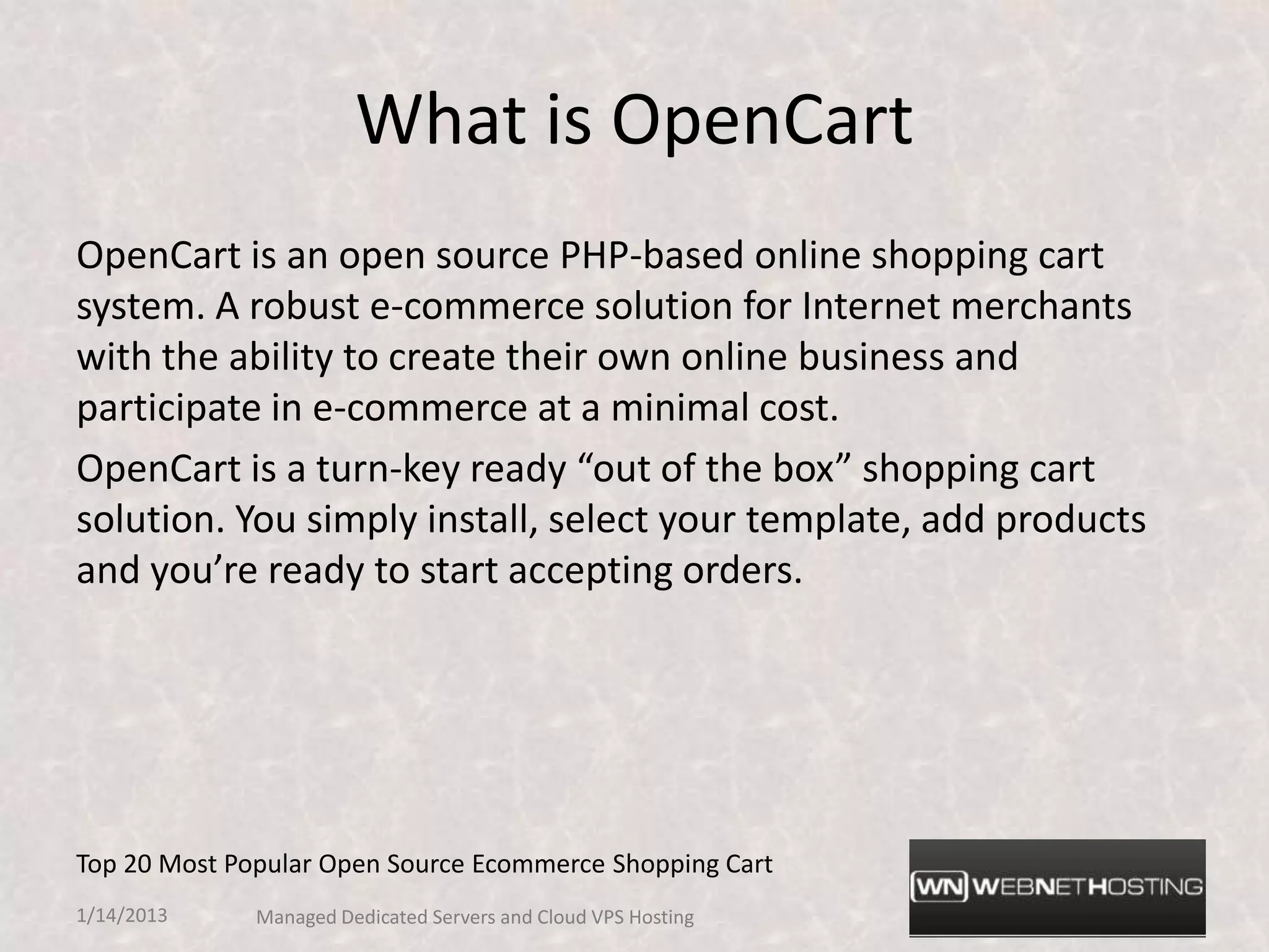 Most Popular Open source Ecommerce shopping carts – Top 20 | PPTX | Web ...