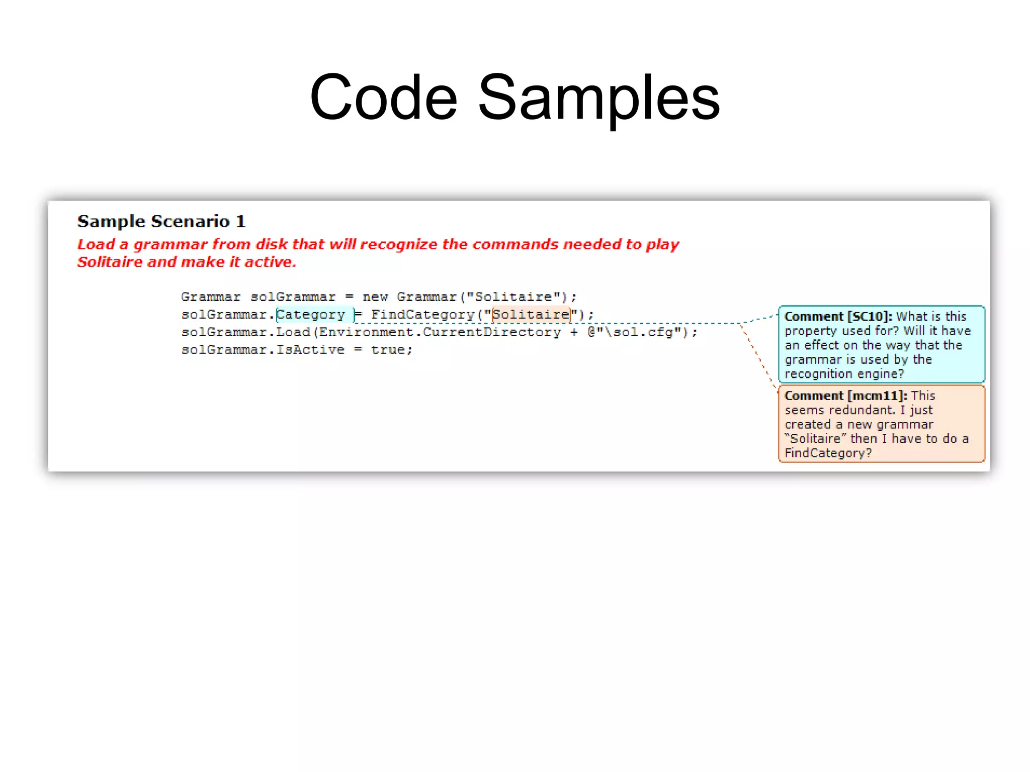 Code Samples
 