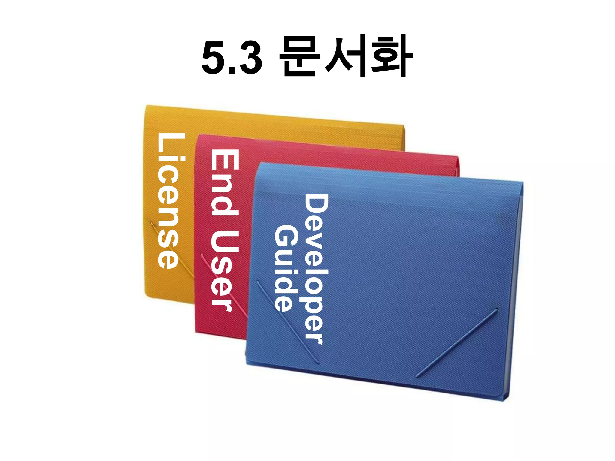 5.3 문서화




             Developer
               Guide
           End User
          License
 