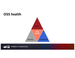 OSS health
OSS
Health
4
Community
Security
License
 