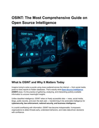 OSINT: The Most Comprehensive Guide on Open Source Intelligence | PDF