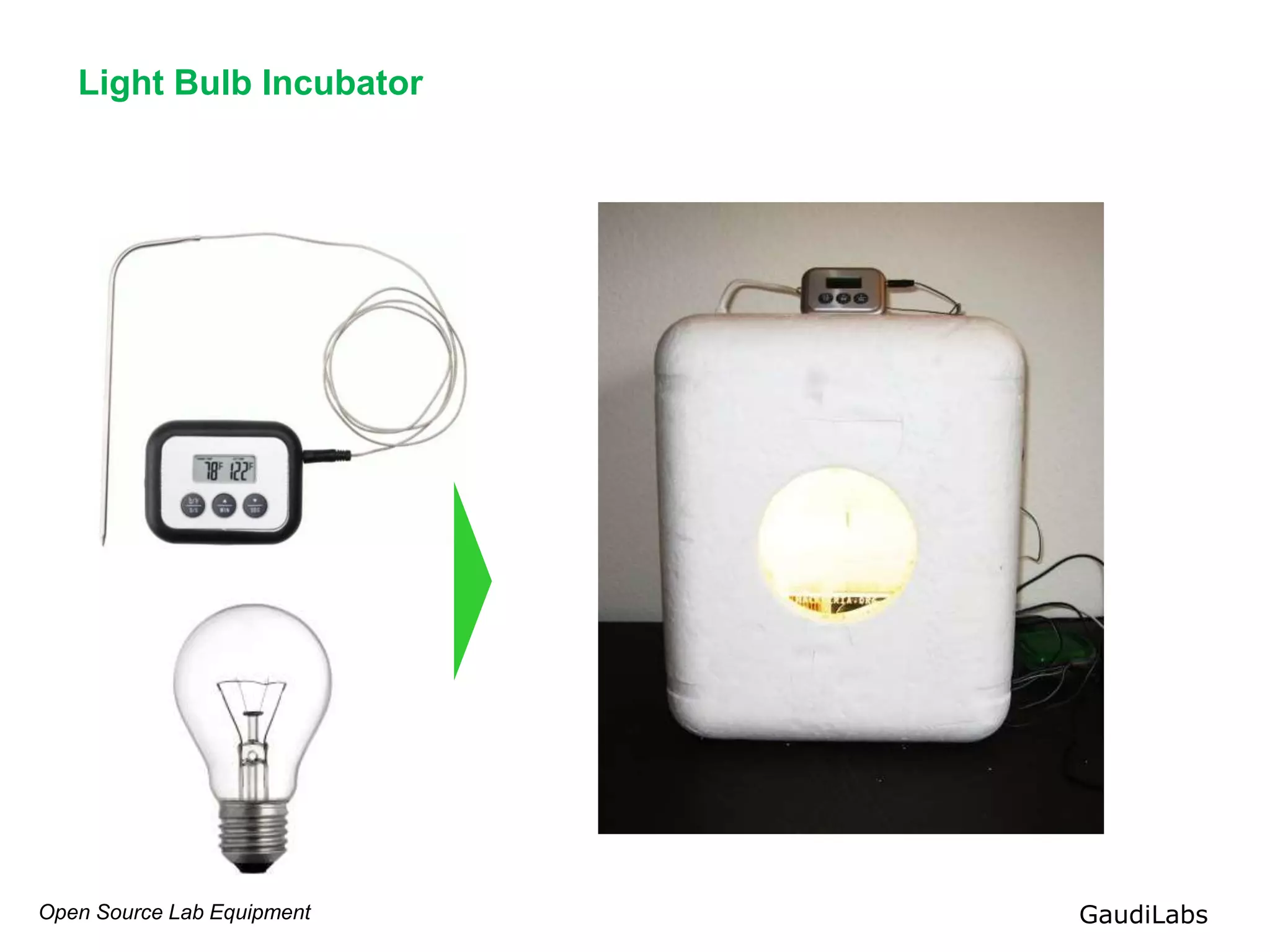 Open Source Lab Equipment GaudiLabs
Light Bulb Incubator
 