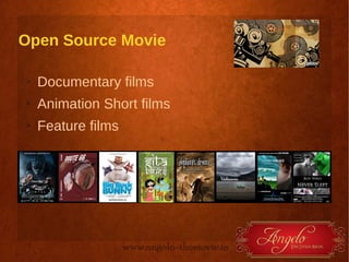Open Source Movie
➢

Documentary films

➢

Animation Short films

➢

Feature films

 