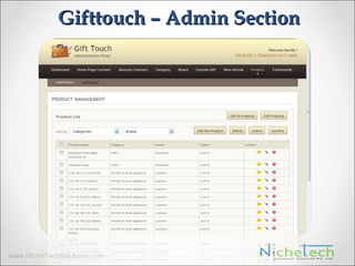 Gifttouch – Admin Section
 