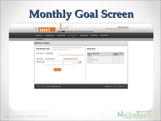 Monthly Goal Screen
 