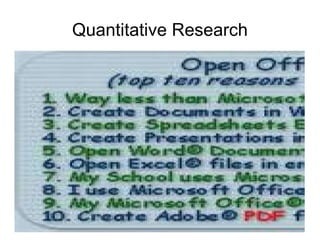 Quantitative Research
 