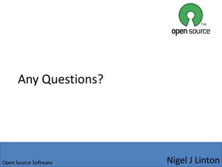 Web 2.0 InclusionHow does open source fit in with web 2.0? Strong focus on the users adding value e.g. Ubuntu frequently has new versions available most of which are edited by users and Firefox is heavily reliant on new user add-ons to increase functionality.