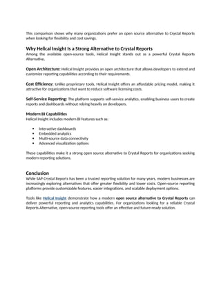 Open Source Reporting Tools Compare to Crystal Reports.docx
