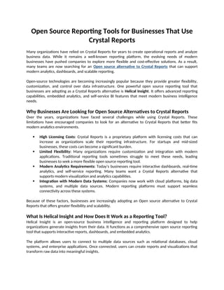 Open Source Reporting Tools for Businesses That Use Crystal Reports.docx