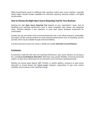 Open Source Reporting Tools The Best Crystal Reports Alternative.docx