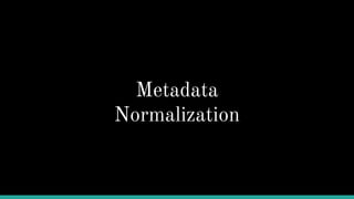 Metadata
Normalization
 