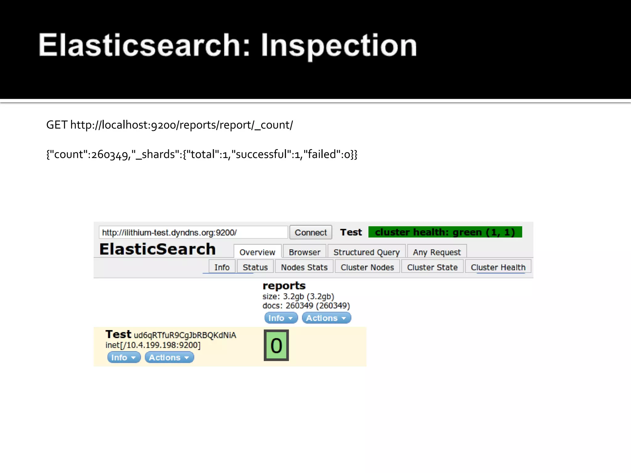 GET http://localhost:9200/reports/report/_count/

{"count":260349,"_shards":{"total":1,"successful":1,"failed":0}}
 