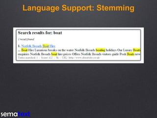 Language Support: Stemming
 