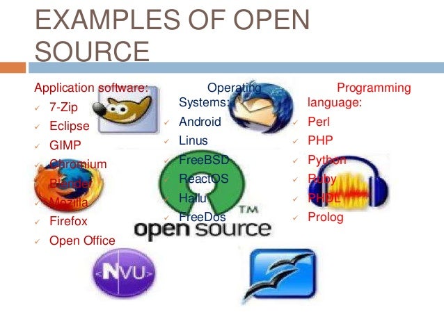 Open source software examples