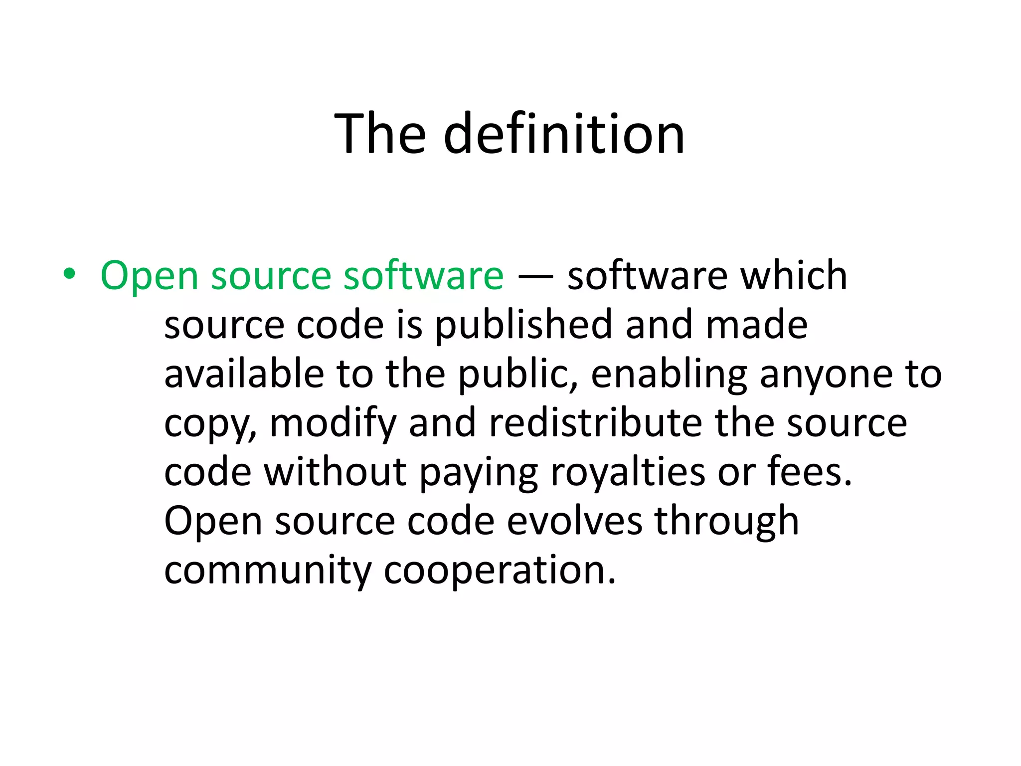 In 1998 term “free” replaced by “open source” to avoid confusion.