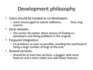 The Open Source Initiative (OSI) was formed in February 1998 by Eric S. Raymond and Bruce Perens