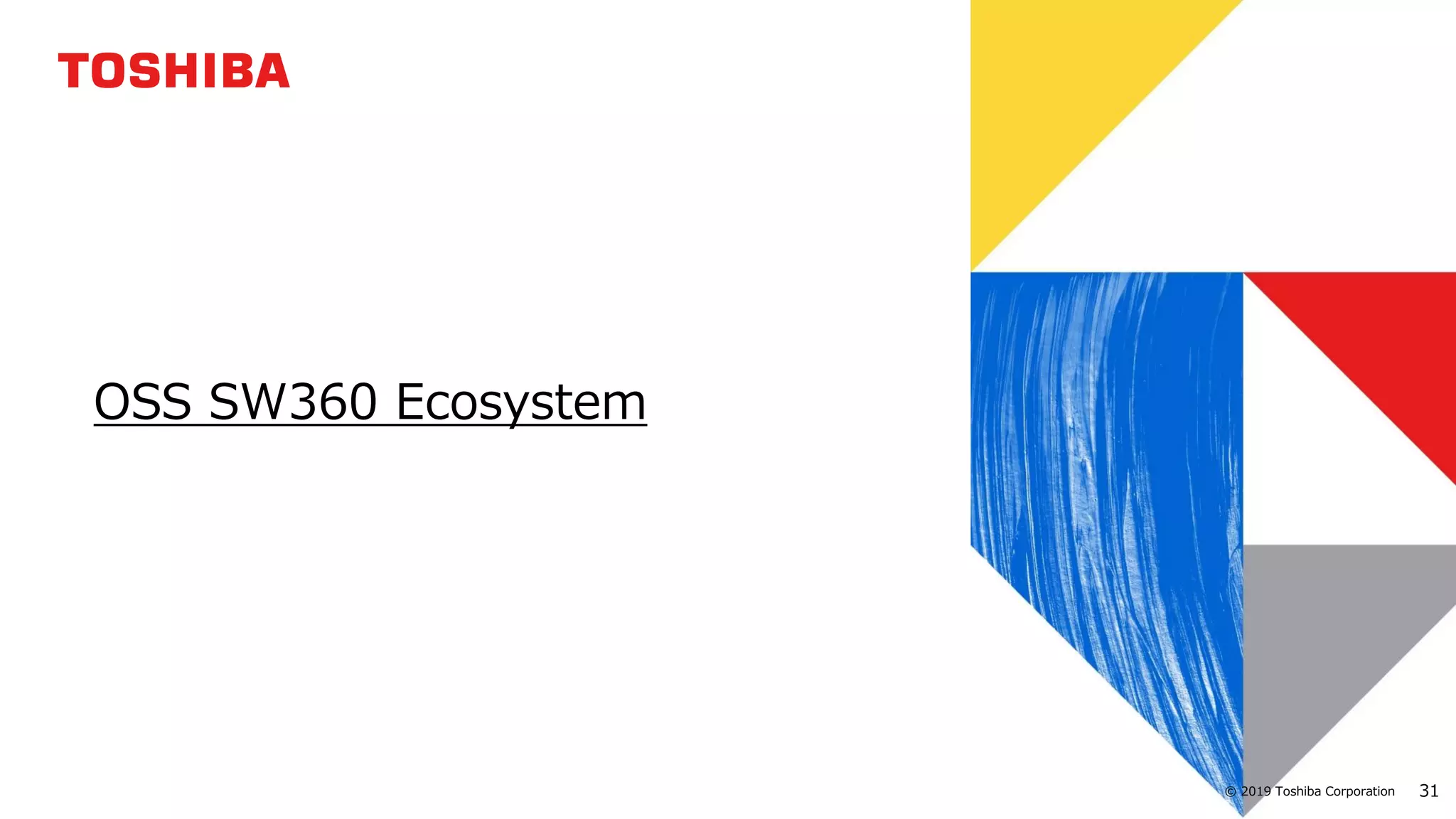 31© 2019 Toshiba Corporation
OSS SW360 Ecosystem
 