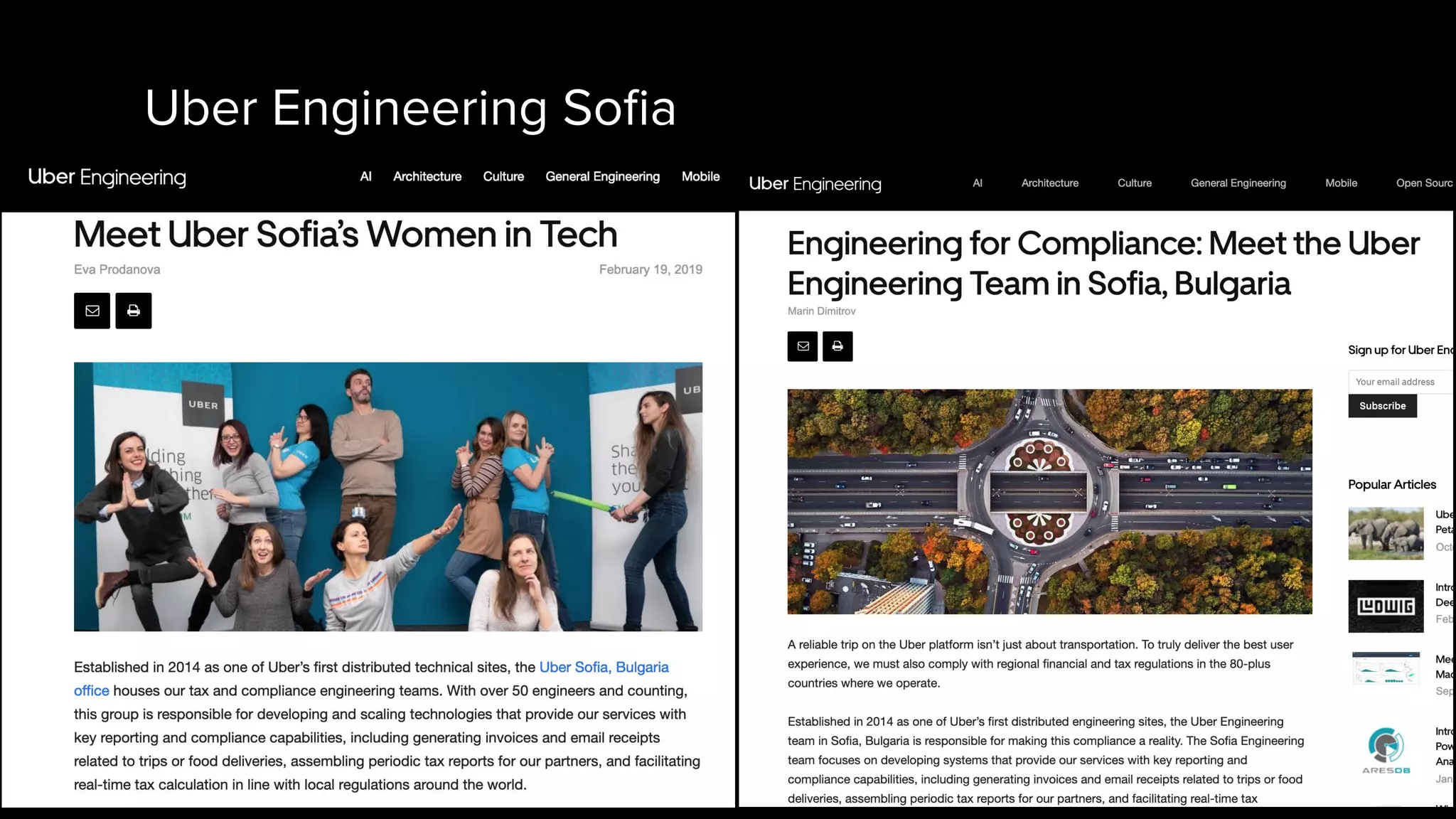 Uber Engineering Soﬁa
 