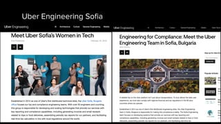 Uber Engineering Soﬁa
 