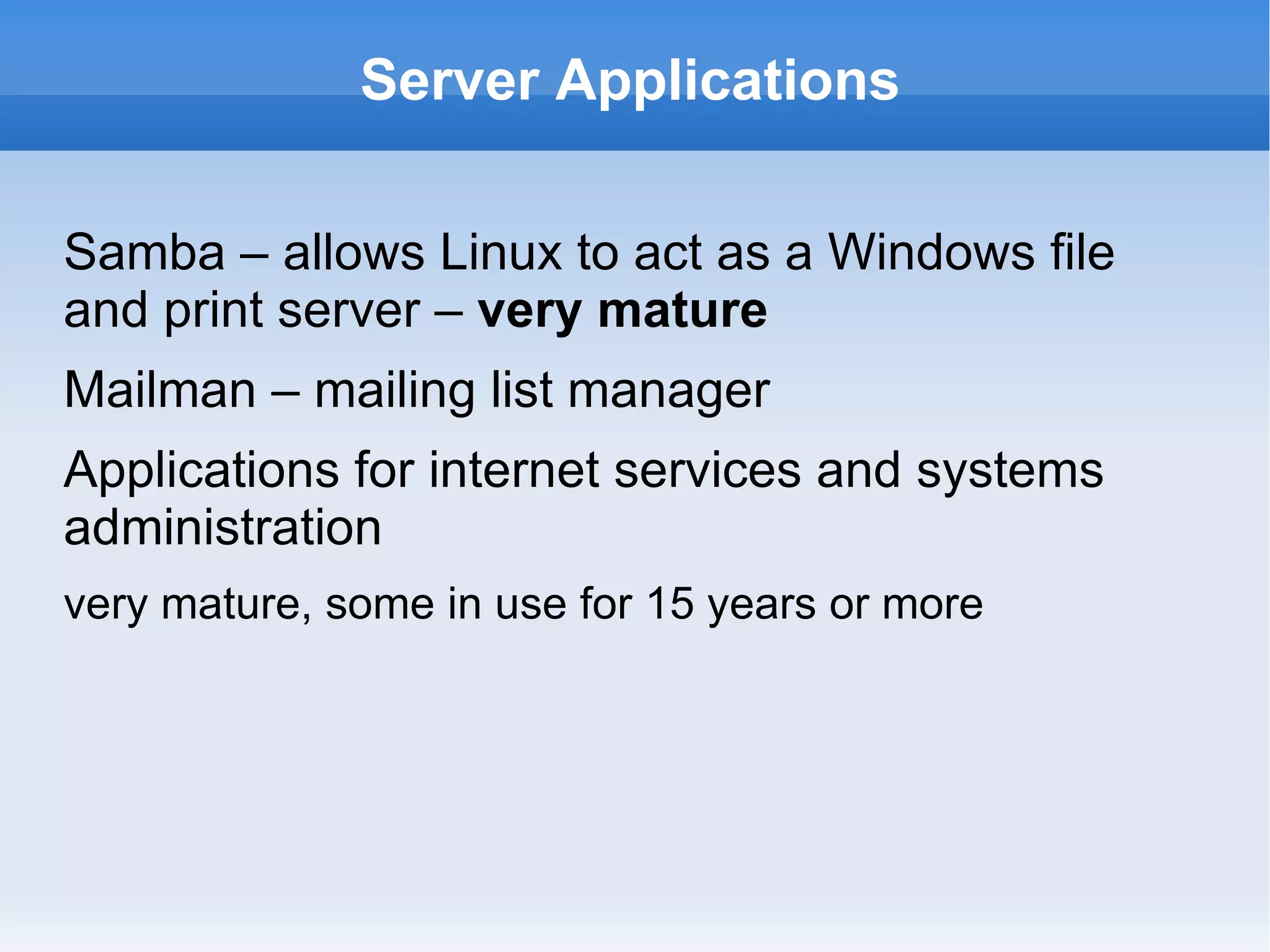 Web application platforms Desktop applications 