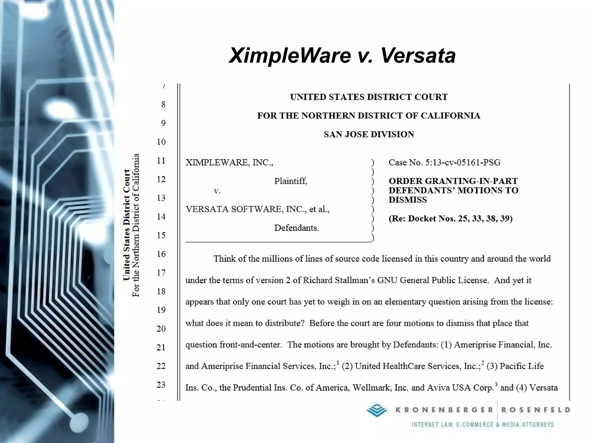 XimpleWare v. Versata
 