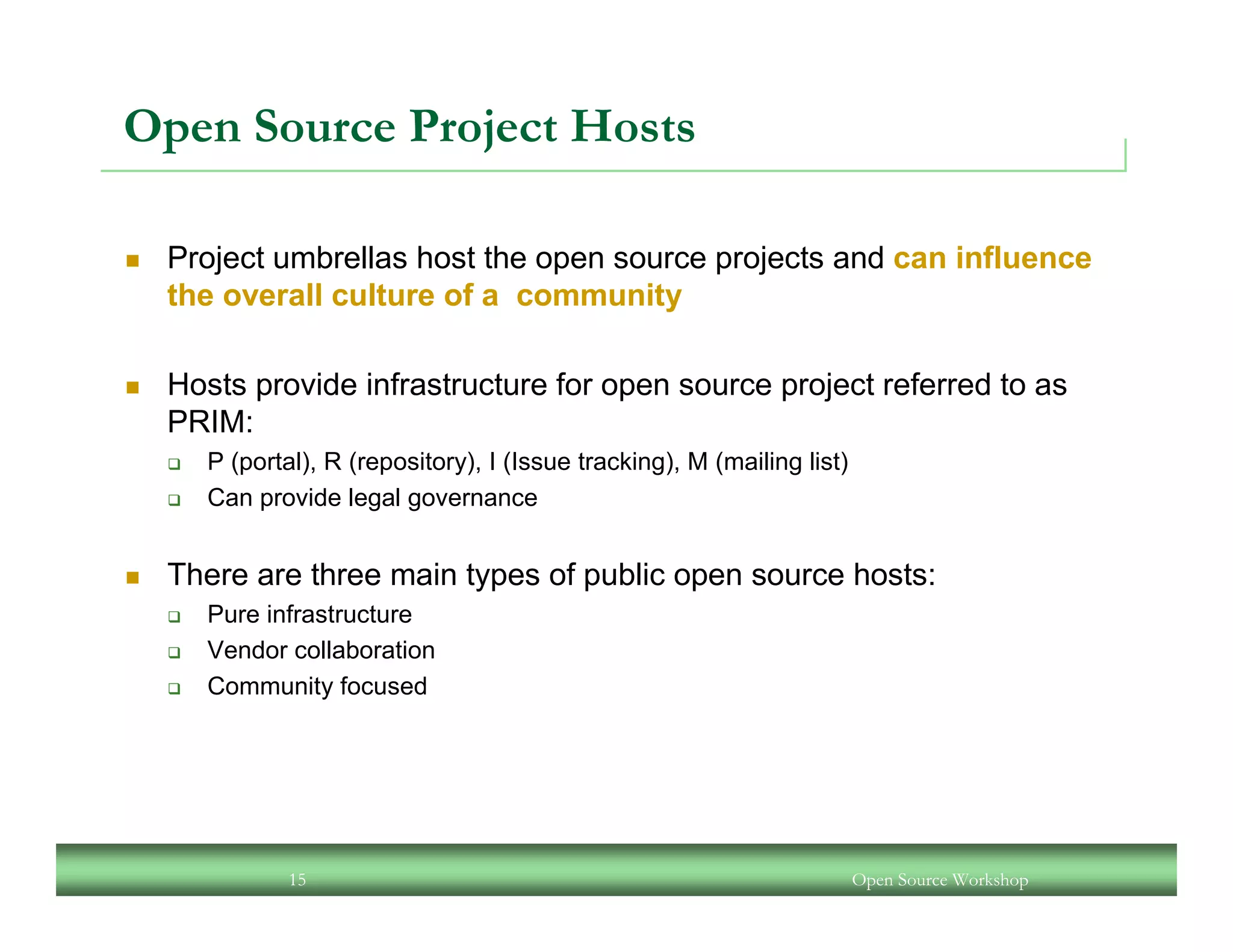 An Open Source Workshop