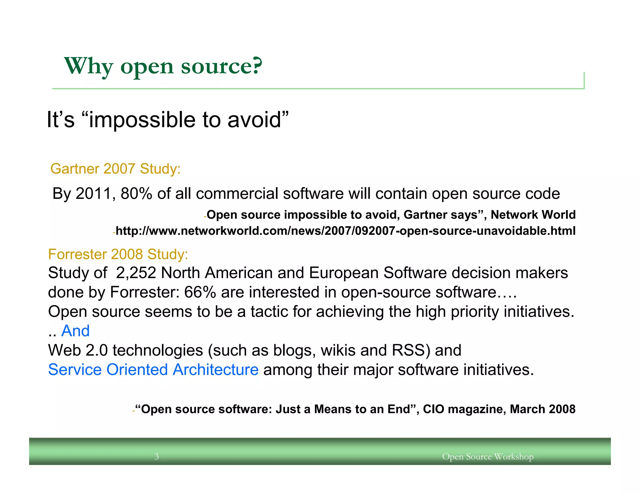 An Open Source Workshop