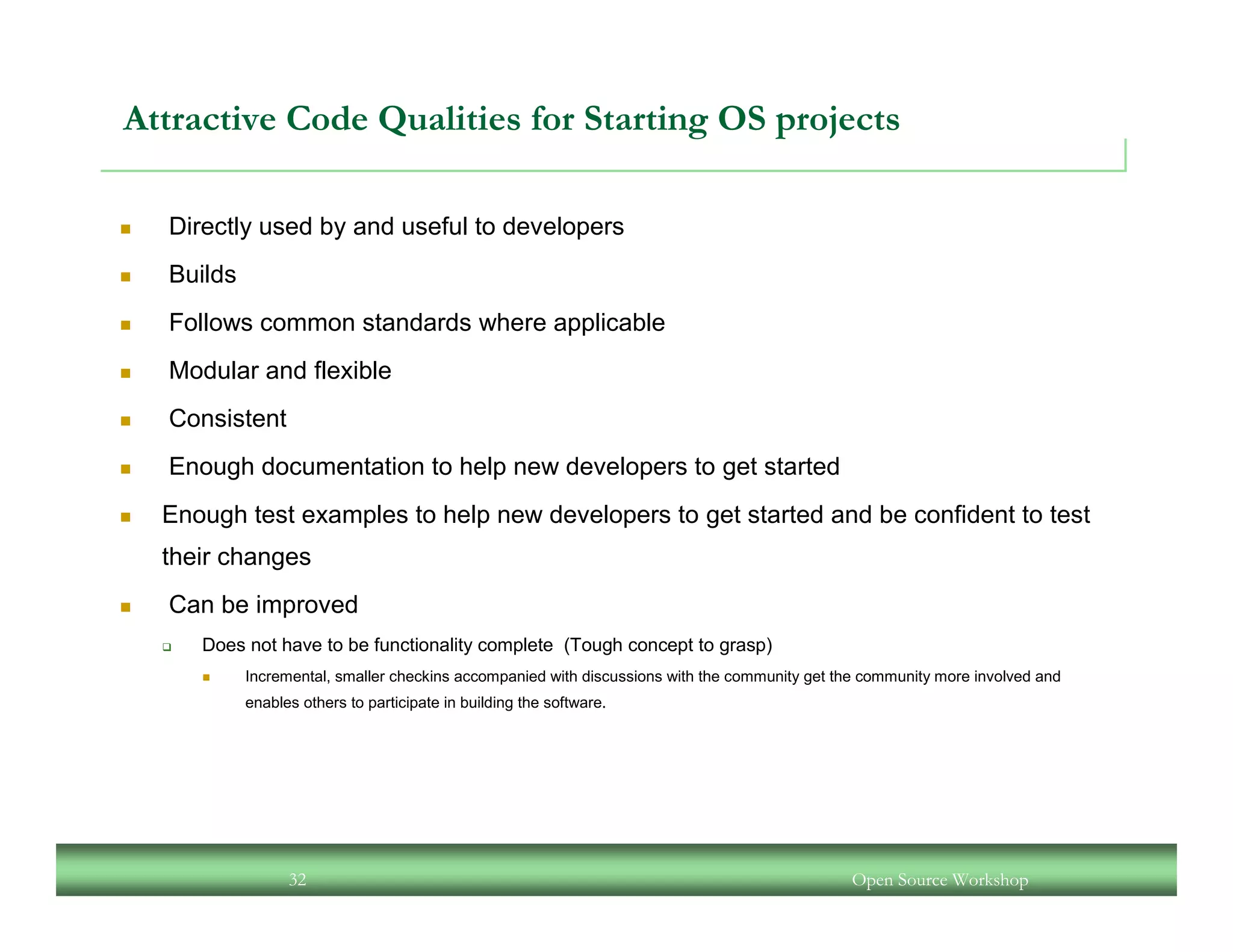 An Open Source Workshop