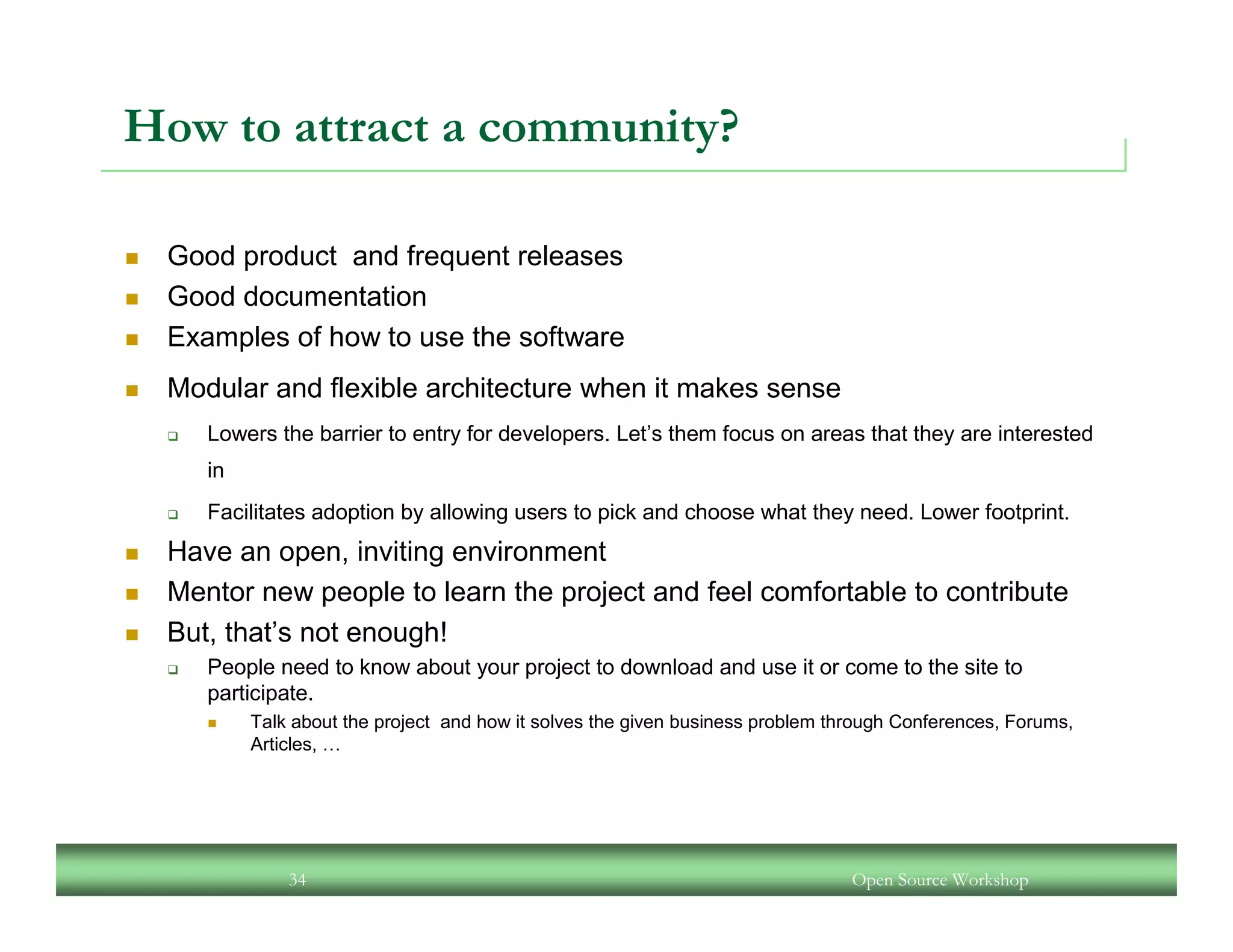 An Open Source Workshop