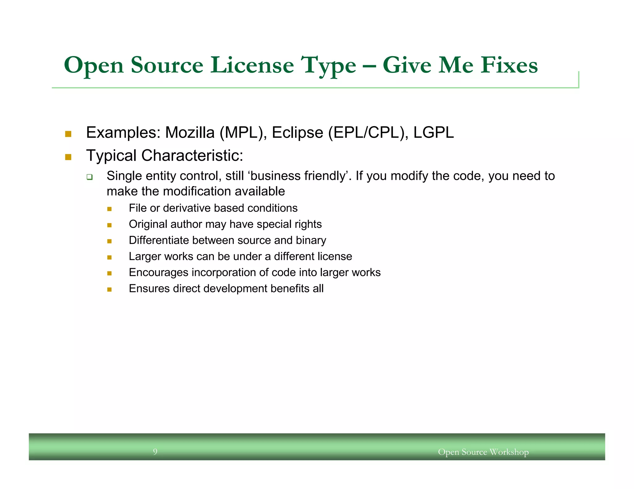 An Open Source Workshop