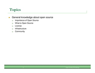 An Open Source Workshop