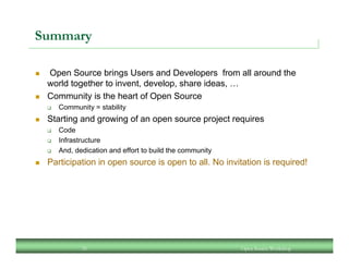 An Open Source Workshop