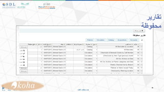 ‫تقارير‬
‫محفوظة‬
 