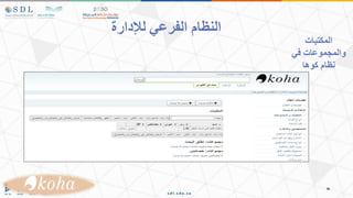 ‫لإلدارة‬ ‫الفرعي‬ ‫النظام‬
‫المكتبات‬
‫في‬ ‫والمجموعات‬
‫كوها‬ ‫نظام‬
 