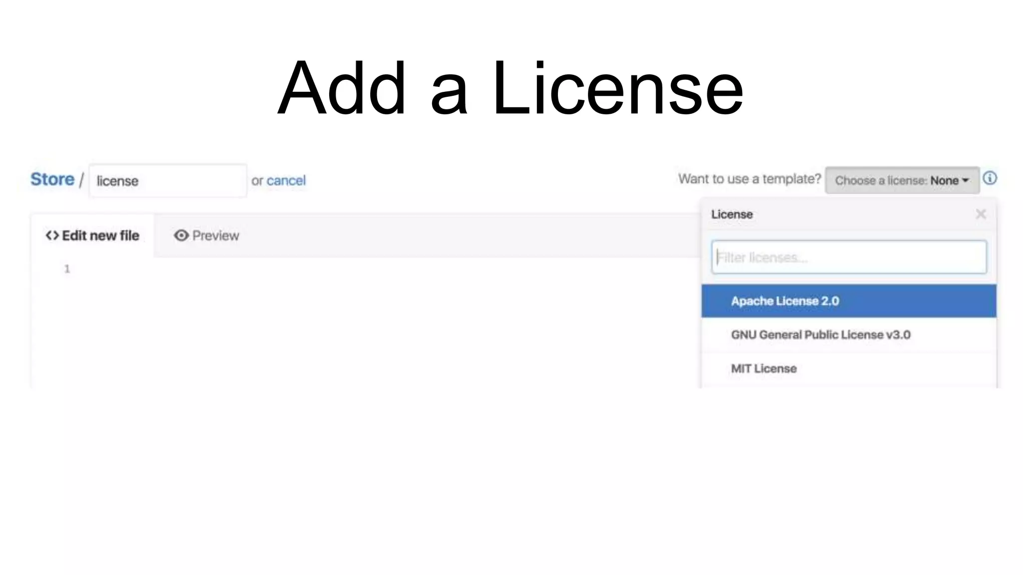 Add a License
 