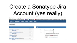 Create a Sonatype Jira
Account (yes really)
 